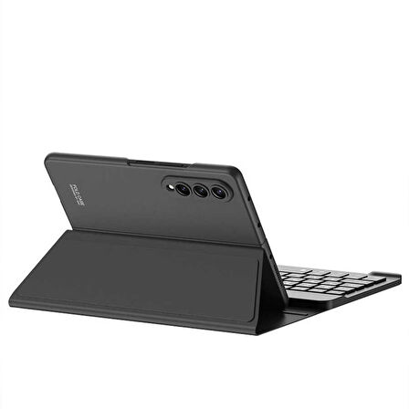 Galaxy Z Fold 4 Kılıf Standlı Bluetooth Klavyeli Zore Kıpta Keyboard Set Kılıf