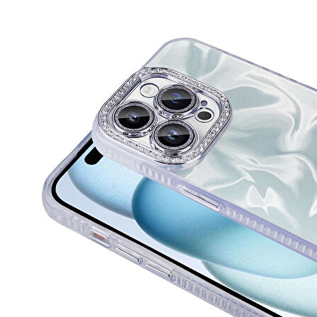 iPhone 15 Pro Kılıf Airbagli Parlak Taş Detay Tasarımlı Esila Kılıf