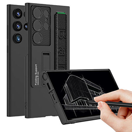 Galaxy S24 Ultra Kılıf Standlı El Tutacaklı Band Kılıf