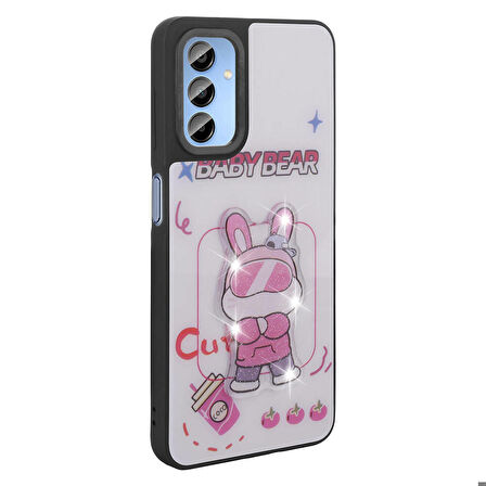 Galaxy A25 Kılıf Parlayan Kabartmalı İkonik Figürlü Amas Silikon Kılıf