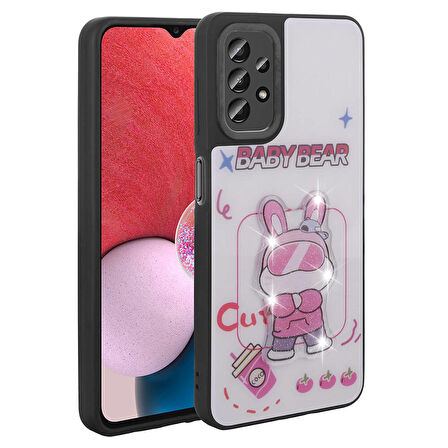 Galaxy A23 Kılıf Parlayan Kabartmalı İkonik Figürlü Amas Silikon Kılıf