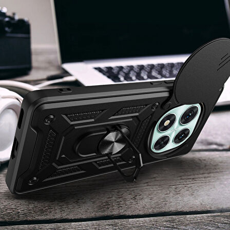 Xiaomi Poco X7 Kılıf Magnetik Standlı Kamera Korumalı Sürgülü Vega Kılıf