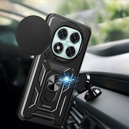 Xiaomi Poco X7 Kılıf Magnetik Standlı Kamera Korumalı Sürgülü Vega Kılıf