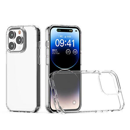 iPhone 15 Pro Kılıf Coss Şeffaf Sert Silikon Kılıf