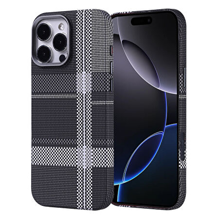 iPhone 16 Pro Max Kılıf Magsafe Şarj Özellikli Karbon Fiber Görünümlü Nekst Kılıf