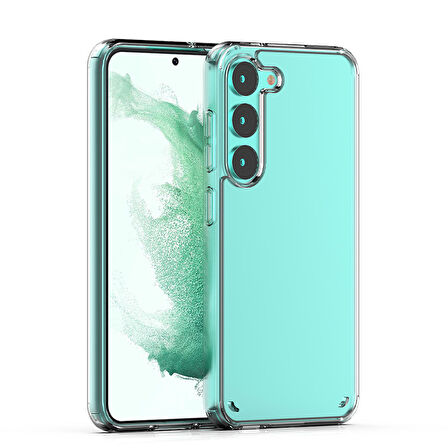 Galaxy S23 Plus Kılıf Zore Coss Şeffaf Sert Silikon Kılıf