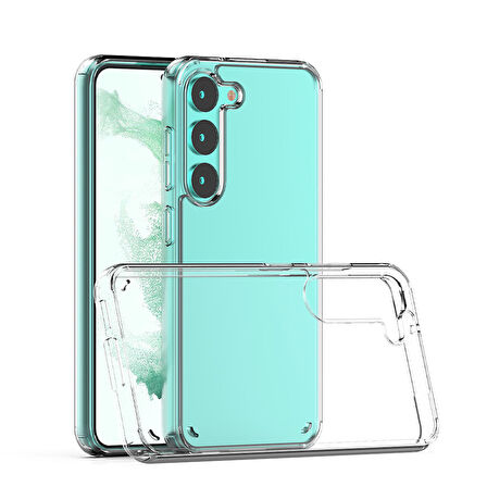 Galaxy S23 Plus Kılıf Zore Coss Şeffaf Sert Silikon Kılıf