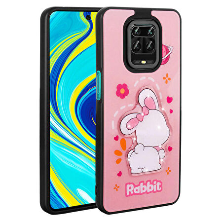 Xiaomi Redmi Note 9 Pro Kılıf Parlayan Kabartmalı İkonik Figürlü Amas Silikon Kılıf
