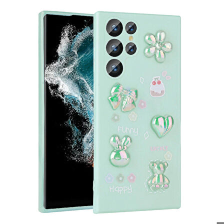 Galaxy S22 Ultra Kılıf Kabartma Figürlü Parlak Toys Silikon Kılıf