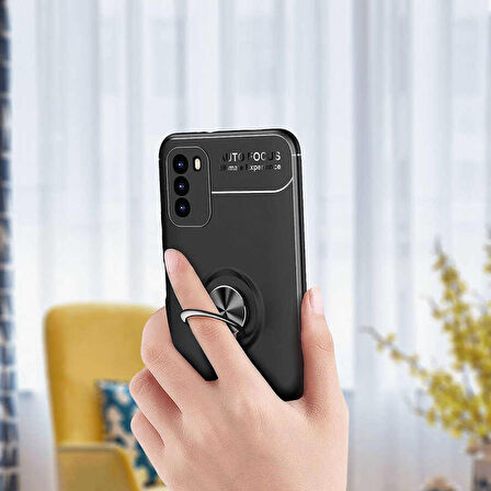 Xiaomi Poco M3 Kılıf Zore Ravel Yüzüklü Silikon Kılıf