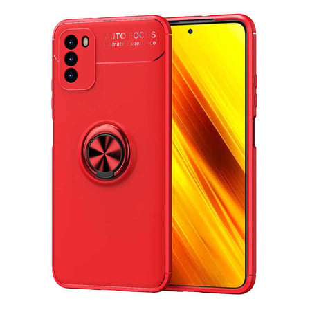 Xiaomi Poco M3 Kılıf Zore Ravel Yüzüklü Silikon Kılıf