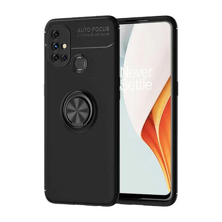 One Plus Nord N10 5G Kılıf Zore Ravel Yüzüklü Silikon Kılıf
