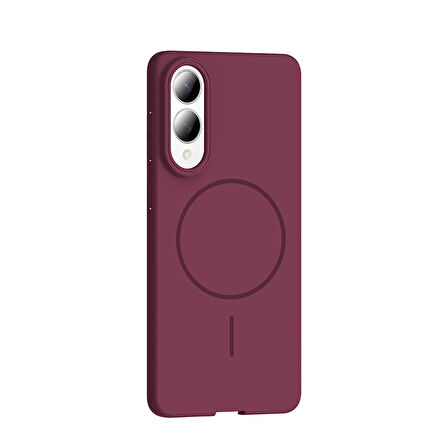 Galaxy S25 Edge Kılıf M-safe Şarj Özellikli Ruby Sert Kılıf