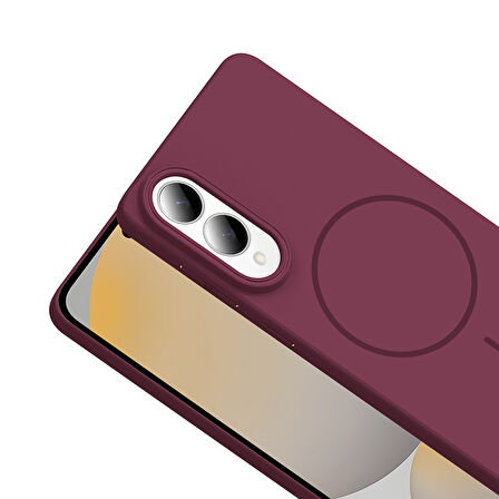 Galaxy S25 Edge Kılıf M-safe Şarj Özellikli Ruby Sert Kılıf