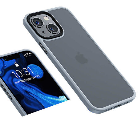 iPhone 13 Kılıf Kenarları Renkli Arkası Mat Kılıf