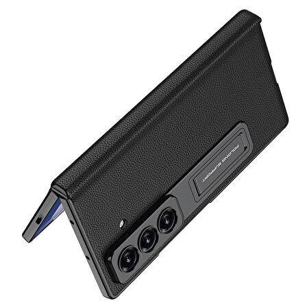 ​Galaxy Z Fold 7 Kılıf Deri Standlı Kıpta Premium Kılıf