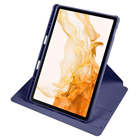 Galaxy Tab S9 Plus Kılıf Termik Kalem Bölmeli Dönebilen Standlı Kılıf