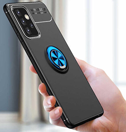Galaxy A72 Kılıf Zore Ravel Yüzüklü Silikon Kılıf