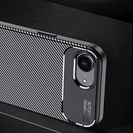 iPhone 16E Kılıf Negro Karbon Tasarım Silikon Kılıf