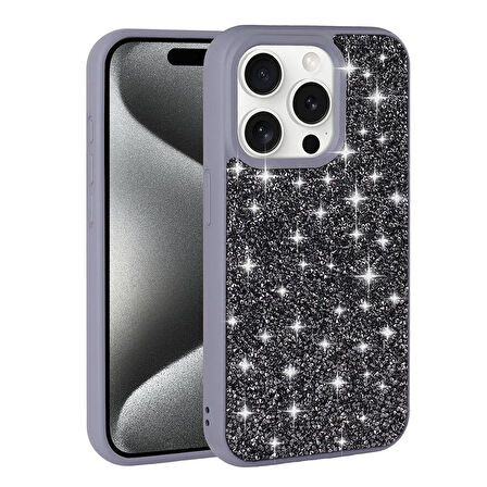 iPhone 15 Pro Kılıf Parlak Taşlı Tasarım Pırlanta Kılıf