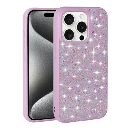 iPhone 15 Pro Kılıf Parlak Taşlı Tasarım Pırlanta Kılıf