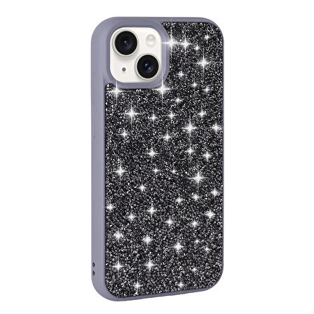 iPhone 15 Kılıf Parlak Taşlı Tasarım Pırlanta Kılıf