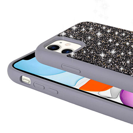 iPhone 11 Kılıf Parlak Taşlı Tasarım Pırlanta Kılıf