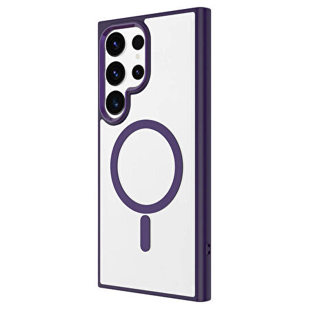 Galaxy S24 Ultra Kılıf Magsafe Şarj Özellikli Krom Magsafe Silikon Kılıf