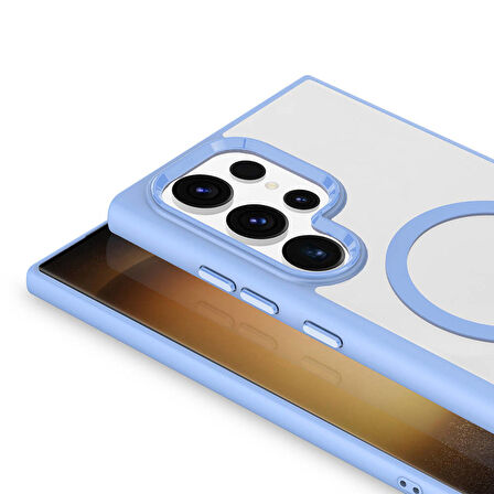 Galaxy S24 Ultra Kılıf Magsafe Şarj Özellikli Krom Magsafe Silikon Kılıf