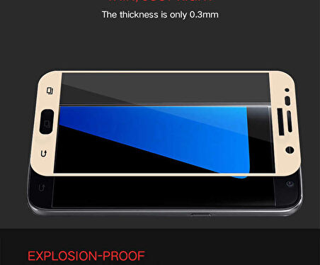 Galaxy A7 2016 Ekranı Tam Kaplayan Düz Cam Koruyucu