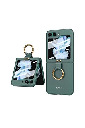 Galaxy Z Flip 5 Kılıf Kıpta Yüzüklü Flip Sert Kılıf