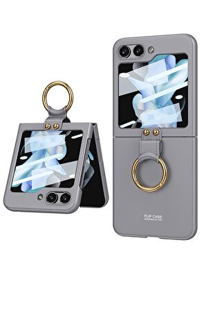 Galaxy Z Flip 5 Kılıf Kıpta Yüzüklü Flip Sert Kılıf
