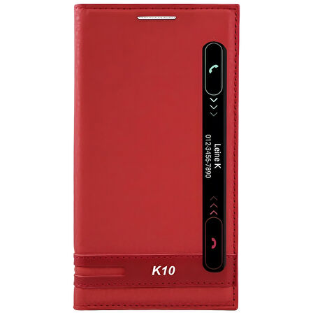 LG K10 Kılıf Pencereli Elite Kapaklı Kılıf
