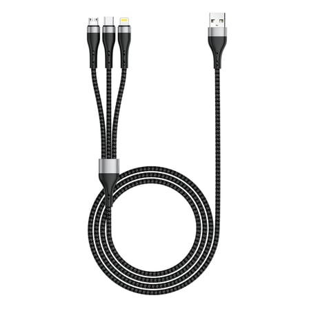 ZR-43 3in1 USB-A to Lightning – Type-C – Micro Şarj ve Data Kablosu 20W 1.5M
