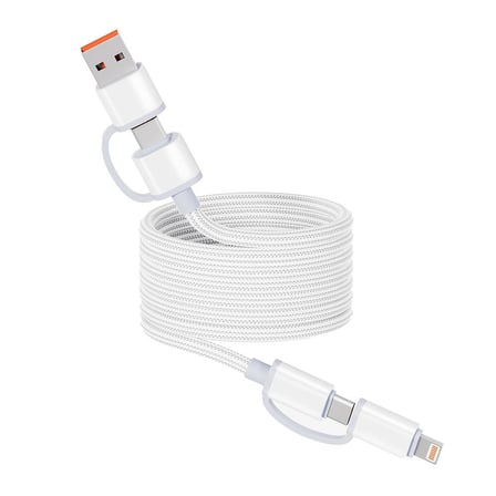 USB-A ve Type-C Girişli, Type-C ve Lightning Çıkışlı Kablo 1M