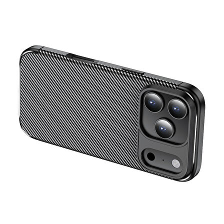 iPhone 17 Pro Max Kılıf Negro Karbon Tasarım Silikon Kılıf