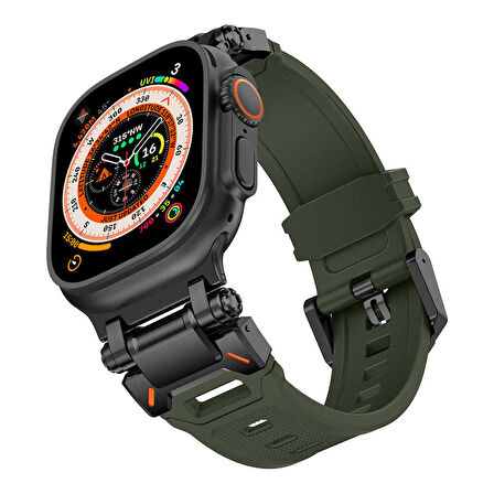 Watch Ultra 49mm KRD-101 Titanyum Metal Başlıklı Silikon Kordon