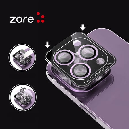 iPhone 14 Pro Max Safir Parmak İzi Bırakmayan CL-12 Premium Kamera Lens Koruyucu Anti-Reflective