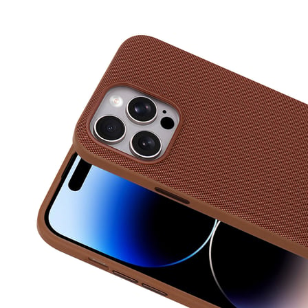 iPhone 14 Pro Max Kılıf M-Safe Şarj Özellikli Kumaş Tasarımlı Miami Sert PC Kılıf