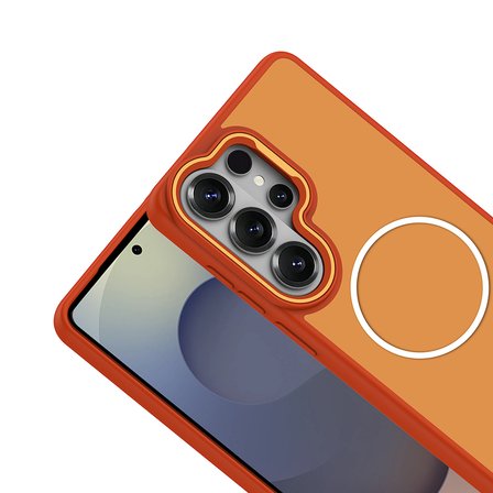 Galaxy S26 Ultra Kılıf M-Safe Şarj Özellikli Metal Kamera Çerçeveli Sanremo Silikon Kılıf
