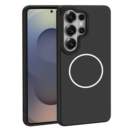 Galaxy S26 Ultra Kılıf M-Safe Şarj Özellikli Metal Kamera Çerçeveli Sanremo Silikon Kılıf