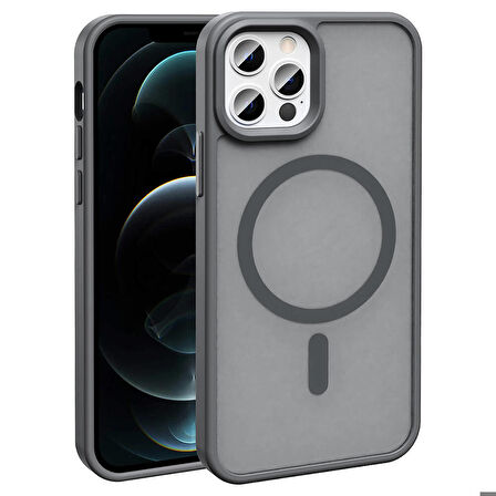 iPhone 12 Pro Kılıf Magsafe Şarj Özellikli Mat Arka Yüzey Sio Kılıf