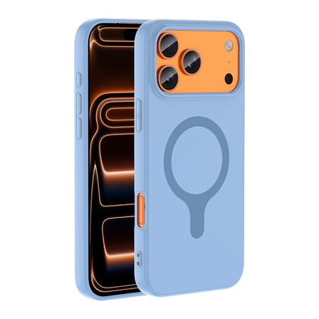 iPhone 17 Pro Kılıf M-Safe Şarj Özellikli Aris Silikon Kılıf Baby Blue