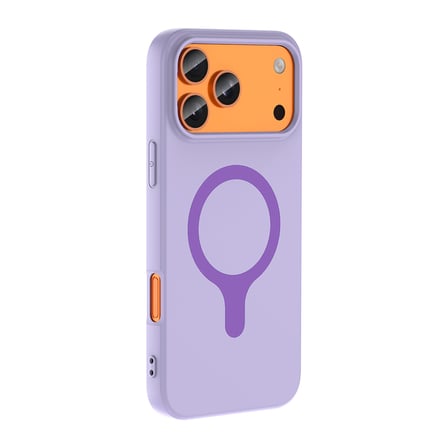 iPhone 17 Pro Kılıf M-Safe Şarj Özellikli Aris Silikon Kılıf Lila