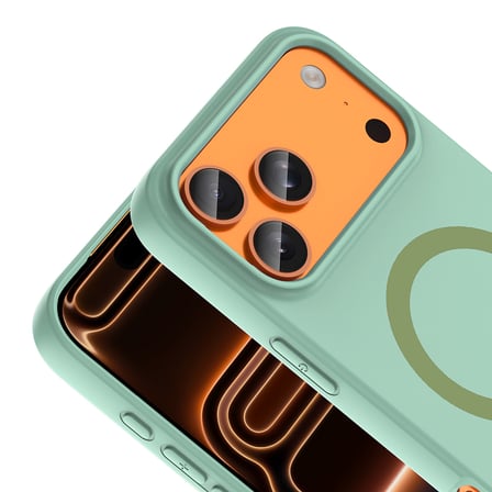 iPhone 17 Pro Kılıf M-Safe Şarj Özellikli Aris Silikon Kılıf Turkuaz