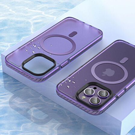 Apple iPhone 14 Pro Kılıf Mat Arka Yüzey Wireless Şarj Özellikli Zore Locik Kılıf