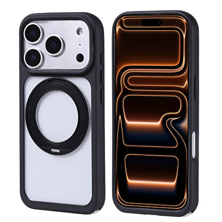 iPhone 17 Pro Max Kılıf M-Safe Şarj Özellikli Standlı Piza Silikon Kılıf