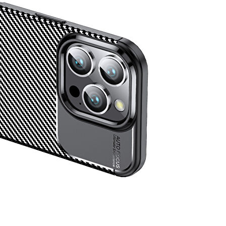 iPhone 16 Pro Kılıf Negro Karbon Tasarım Silikon Kılıf