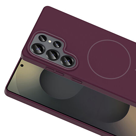 Galaxy S25 Ultra Kılıf Magsafe Şarj Özellikli Ruby Sert Kılıf