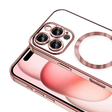 iPhone 16 Pro Max Kılıf Kamera Korumalı Magsafe Parlak Luxury Kılıf